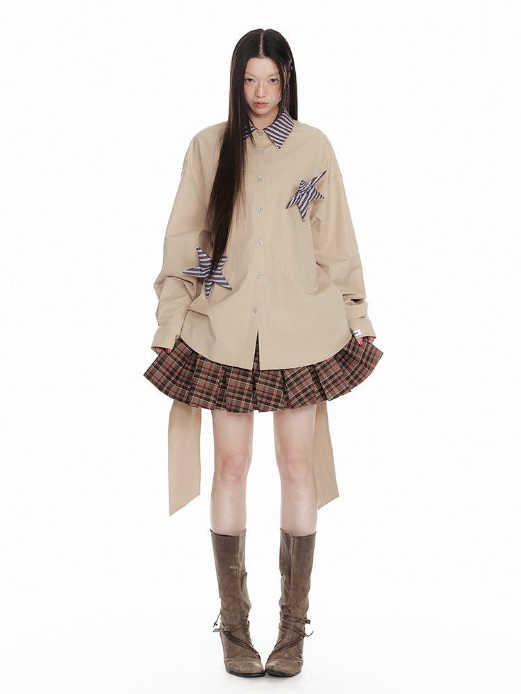 PlaidBurst Star Panel Button - Up - paper.bruise