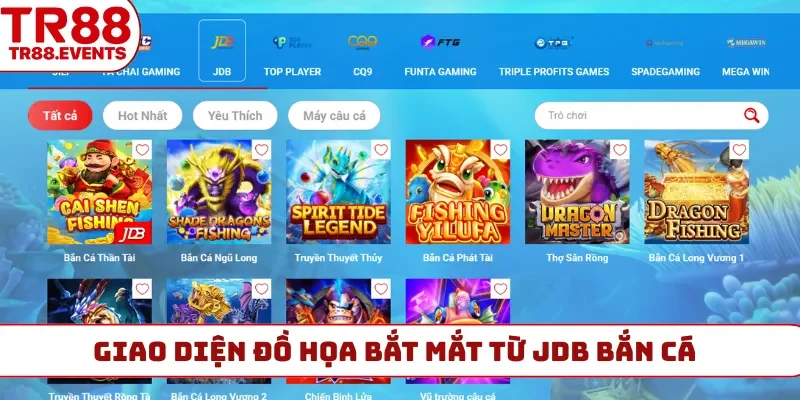 Giao diện đồ họa bắt mắt từ JDB bắn cá